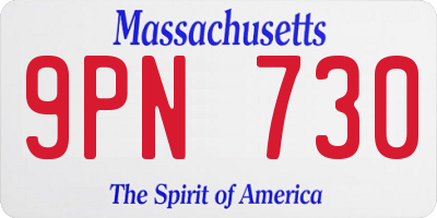 MA license plate 9PN730