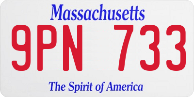 MA license plate 9PN733