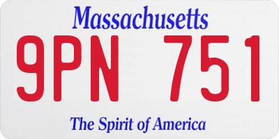 MA license plate 9PN751