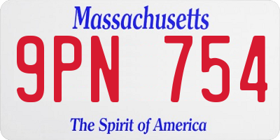 MA license plate 9PN754