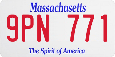 MA license plate 9PN771