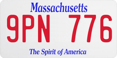 MA license plate 9PN776