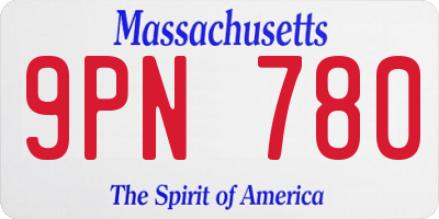 MA license plate 9PN780