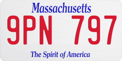 MA license plate 9PN797