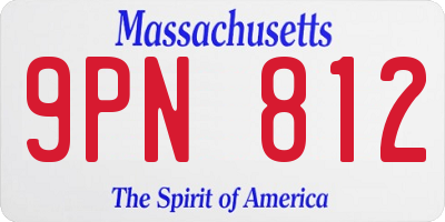 MA license plate 9PN812