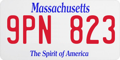MA license plate 9PN823