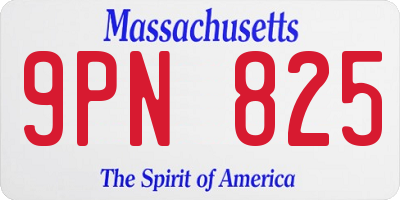 MA license plate 9PN825