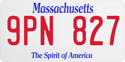 MA license plate 9PN827