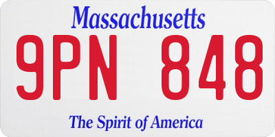MA license plate 9PN848
