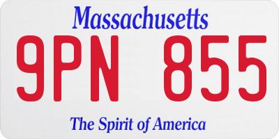 MA license plate 9PN855