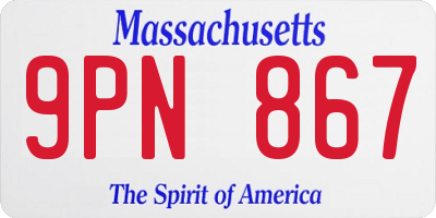 MA license plate 9PN867