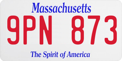 MA license plate 9PN873