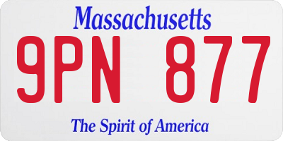 MA license plate 9PN877