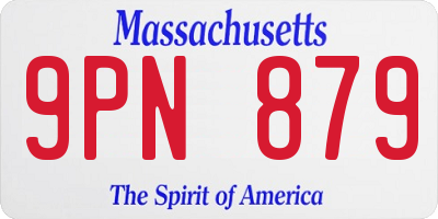 MA license plate 9PN879