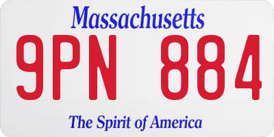 MA license plate 9PN884