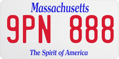 MA license plate 9PN888