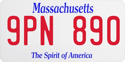MA license plate 9PN890