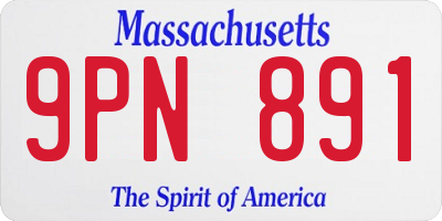MA license plate 9PN891