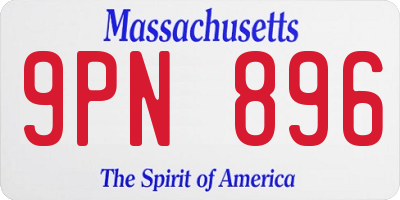 MA license plate 9PN896