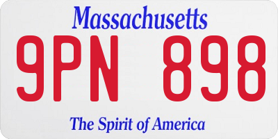 MA license plate 9PN898