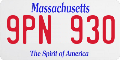 MA license plate 9PN930