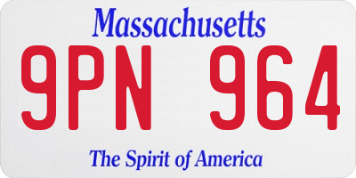 MA license plate 9PN964