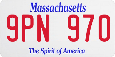 MA license plate 9PN970