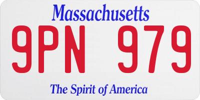 MA license plate 9PN979