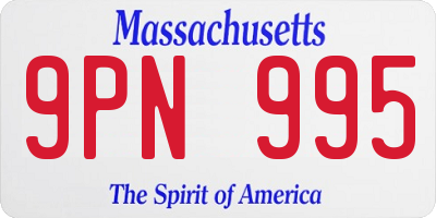 MA license plate 9PN995