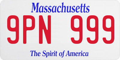 MA license plate 9PN999