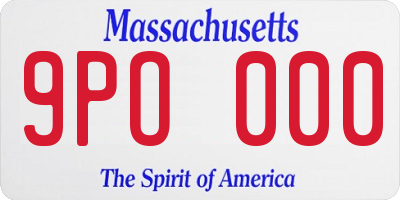MA license plate 9PO000