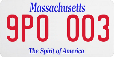 MA license plate 9PO003