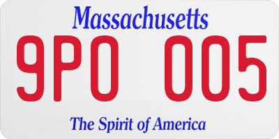 MA license plate 9PO005