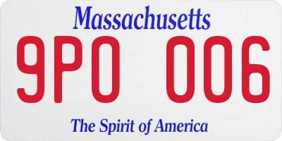 MA license plate 9PO006