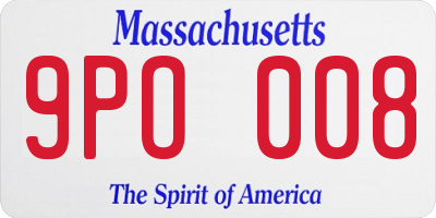 MA license plate 9PO008