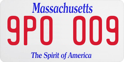 MA license plate 9PO009