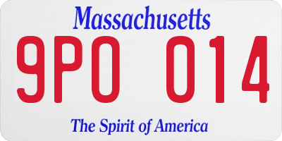 MA license plate 9PO014