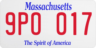 MA license plate 9PO017