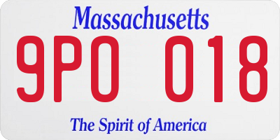 MA license plate 9PO018