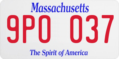 MA license plate 9PO037