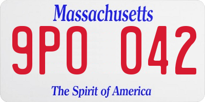 MA license plate 9PO042