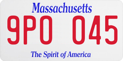 MA license plate 9PO045