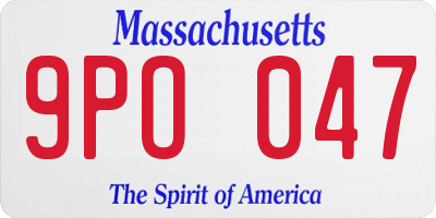 MA license plate 9PO047