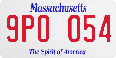 MA license plate 9PO054