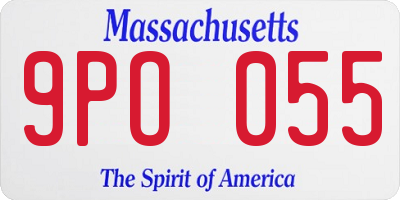 MA license plate 9PO055