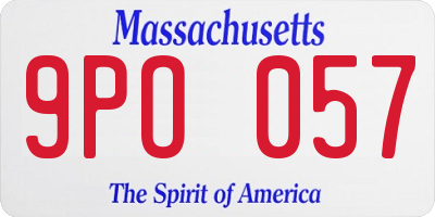 MA license plate 9PO057