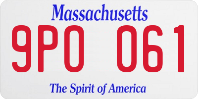 MA license plate 9PO061