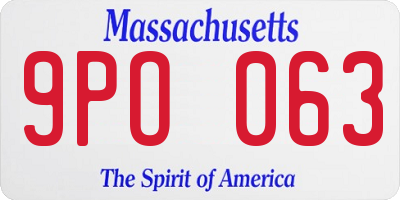 MA license plate 9PO063