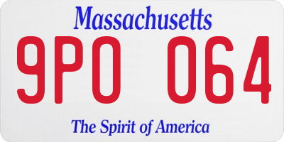 MA license plate 9PO064