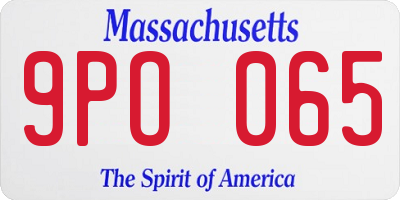 MA license plate 9PO065
